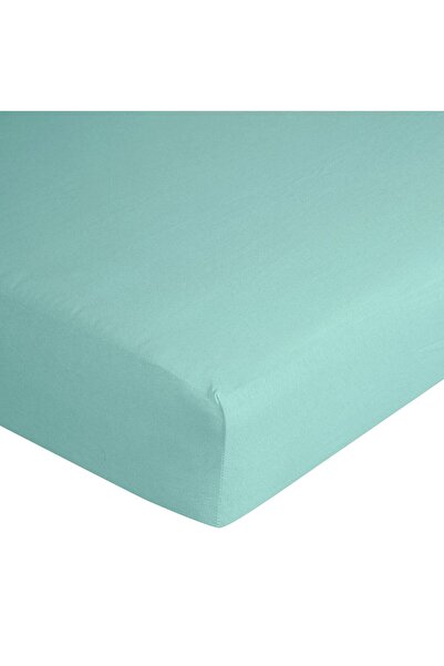 NO BRAND Cearșaf de pat cu elastic jerseu D91 220 x 200 x 30 cm mentă