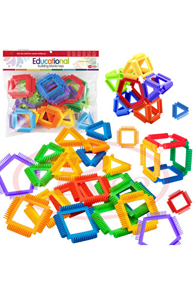 RCO Set de constructie STEM - Fun Blocks Educational, Forme Geometrice Interc...