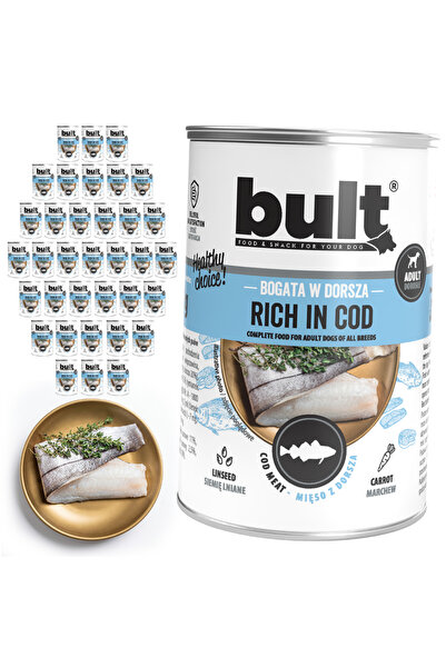 Bult Hrană umedă completă pentru câini, bogată în cod, conservă 36x400g