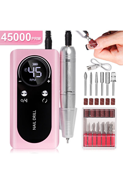 Choice pink Professional 45000RPM Electric Portable Nail Drill Machine Rechar...