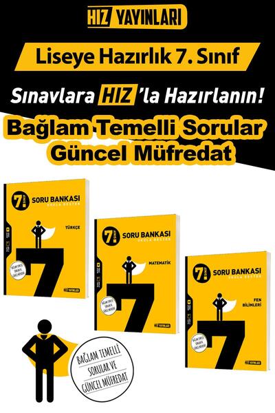 Hız Yayınları 7. Sınıf Türkçe Matematik Fen Bilimleri Soru Bankası Seti 2027 ...