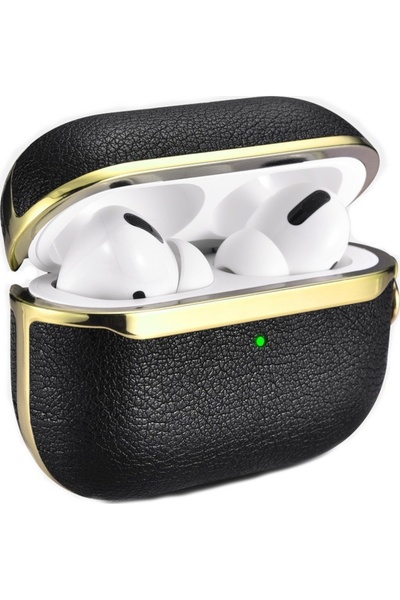 ICARER Electroplating PU Leather Θήκη για Apple AirPods Pro 1st Gen - Black /...