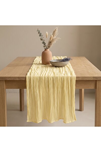 Wellstil Nuvé |   100% Cotton Yellow Tulle Runner, Bohemian, Wedding Engageme...