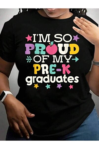 21JNRY Proud My Pre-K Graduates Last Day Of Teacher Cute Back To School Black...