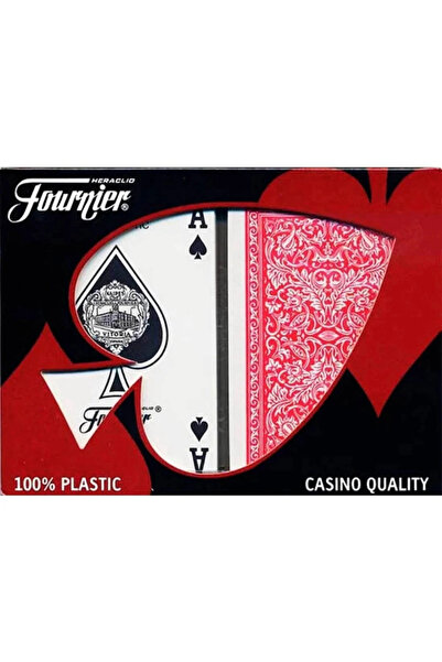 FOURNİER 100% Plastic Playing Card Red & Blue)