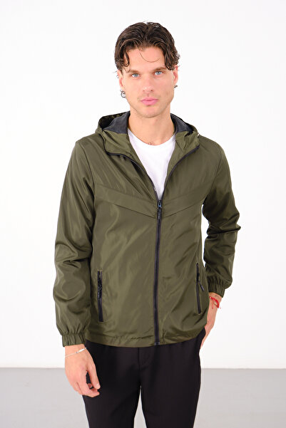 S&M CLOTHİNG New Season Men's Hooded Waterproof Seasonal Raincoat