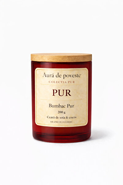 OEM Lumânare parfumată din bumbac pur – Colecția PUR – 200 g |   Aura Poveștii