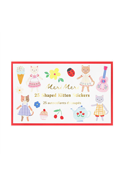 Meri Meri - Kitten Club Shaped Stickers - Yavru Kedi Kulübü Şekilli Çıkartmal...