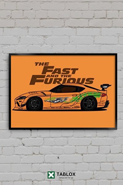 TABLOX Fast Furious Fast and Furious Supra Orange Aspect minimalist cu ramă d...