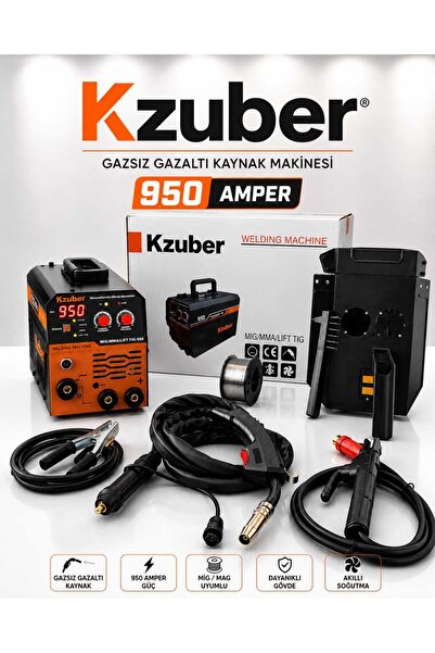 KZUBER 🔥 950 Amper Profesyonel Gazsız Gazaltı İnverter Kaynak Makinesi Yetiş...