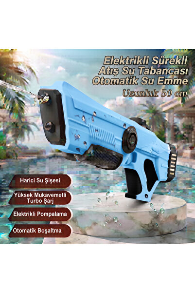Numaca Oyuncak Su Tüfeği Büyük Boy Otomatik Su Alma Elektrikli Şarjlı Su Taba...