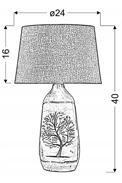 Candellux Lampă de masă WALIA E27 Alb/Gri 60W Ceramică/Țesătură