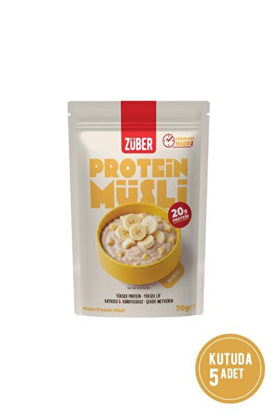 Züber Muzlu Yulaflı Protein Müsli (20g Protein) 70g x 5 Adet