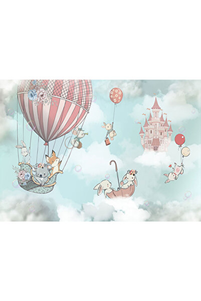 VIODESIGN Fototapet Copii, autoadeziv, Animale Castel , multicolor,200x300 cm...