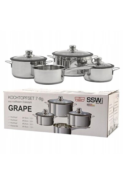 NO BRAND Set de vase 7 piese din oțel inoxidabil SSW grape 400100