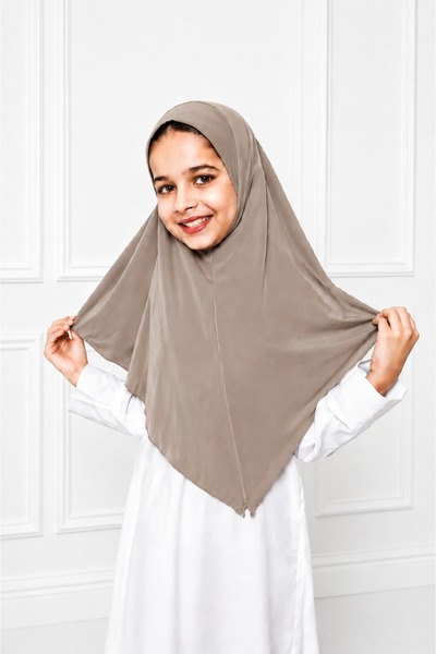 Linda Hijab Olive Green Hijab for Kids – Simple Modest Islamic Headscarf for ...