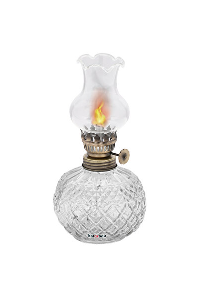 NO BRAND Mini Lampă Retro Vintage din Sticlă, cu Ulei/Parafină, 19cm, Felinar