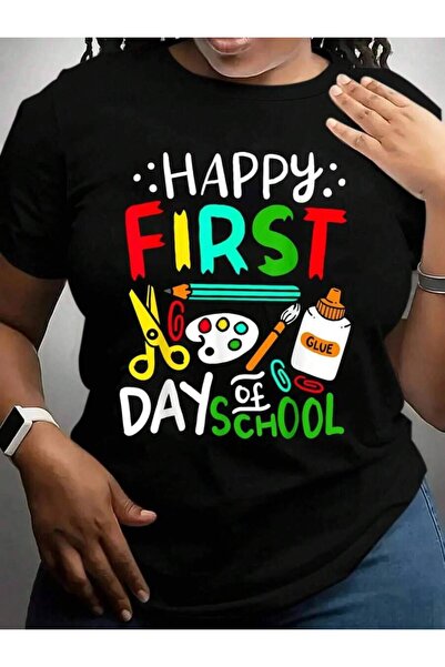 26LIK Happy First Day Of Teacher Student Back To School Black Graphic T Shirt...