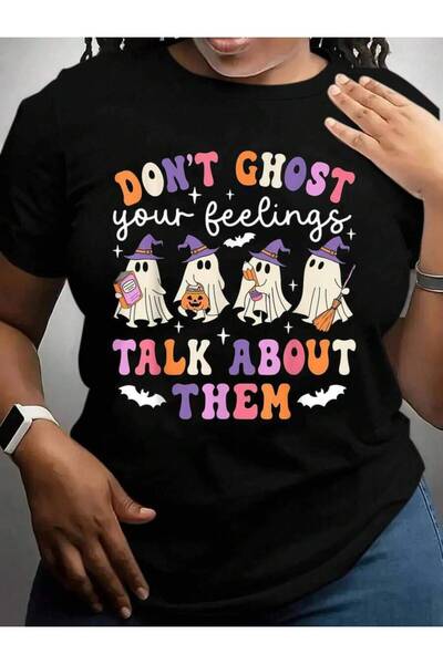 21JNRY Dont Ghost Your Feeling School Counselor Halloween Black Graphic T Shi...