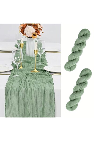 Generic 2 Pack Cheesecloth Table Runner, 90*300cm Rustic Sheer Table Runners,...