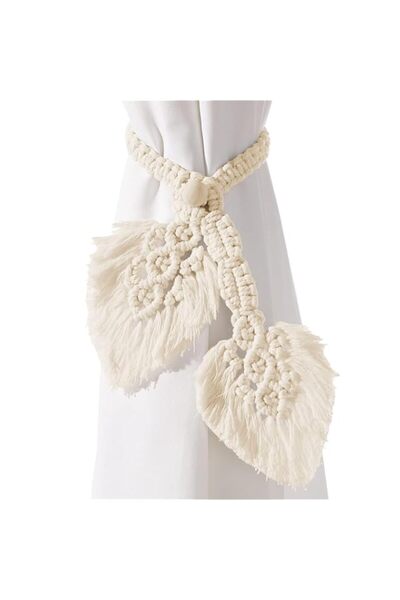 Generic 2 Pack Boho Curtain Tiebacks,Hand Knitting Cotton Holdbacks with Adju...