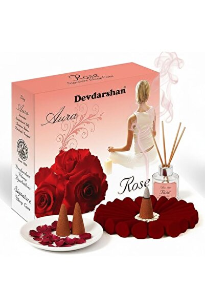 Generic Brand Devdarshan Aura Rose Dhoop Cone 12 Units of 40g Each