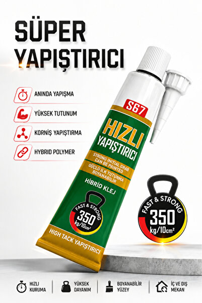 Badem10 S67 Hızlı Yapıştırıcı 60 ml | High Tack Hybrid Polymer Güçlü Tutkal K...