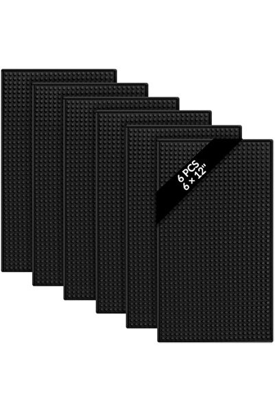 Generic Echozone 6 Pcs Premium Rubber Bar Mat Set (6x12 Inch) - Non-Slip & Sp...