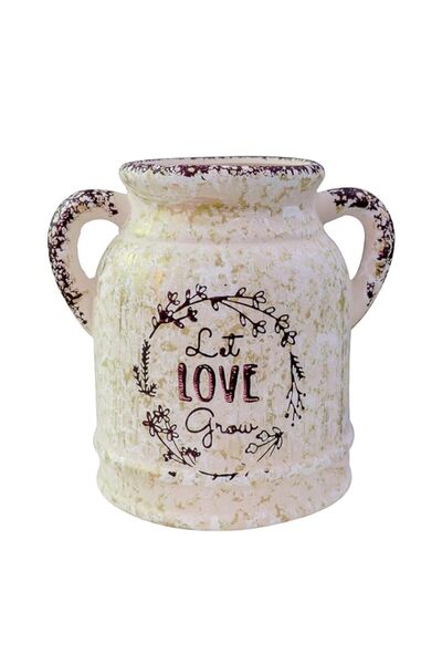 Generic Farmhouse Vase Ceramic Jug Shabby Chic Flower Vase French Buckets wit...