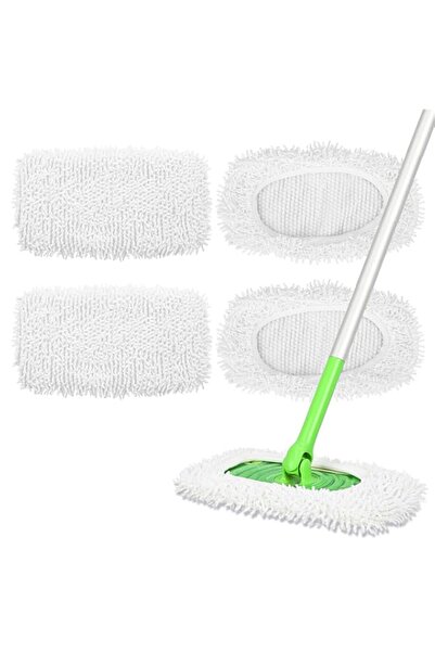 Generic 4 Pack Reusable Microfiber Mop Pads Compatible with Swiffer Sweeper -...