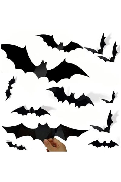 Generic Brand Bats Halloween Decoration, 48PCS Reusable PVC 3D Decorative Sca...