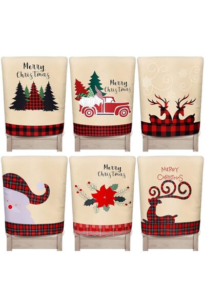 Generic Yinder 6 Pcs Christmas Chair Covers Christmas Chair Back Covers Dinin...