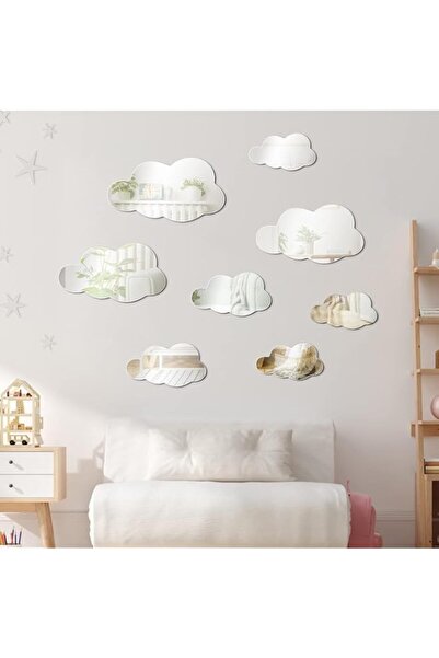 Generic Brand SYOSI 3D Moon Cloud Mirror Wall Decor – Acrylic Mirror Wall Sti...