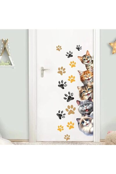 Generic Brand Paw Print Cat Wall Decor Stickers, Cartoon Animal Cats Art Deca...