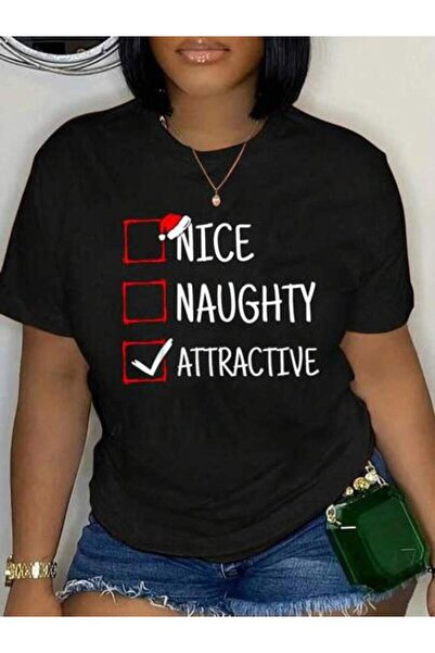 9JY Outfit Women, Nice Naughty Attractive Funny Christmas T-Shirt, Fall Cloth...