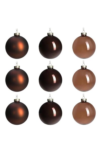Generic Brand DN DECONATION Brown Glass Christmas Ball Ornaments, 3.15” Hangi...