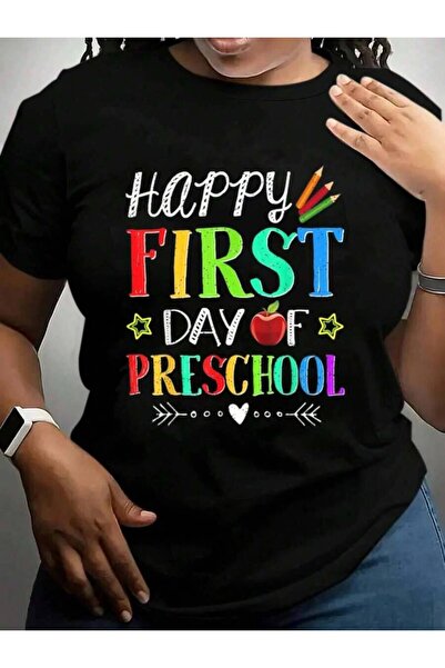 9JY Happy First Day Of Preschool Tshirt Teacher Student Gift Back To School B...