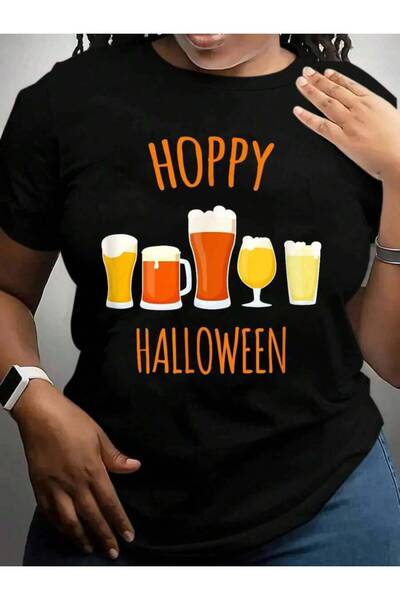kai22 Hoppy - Funny Beer Drinking Gift Halloween Black Graphic T Shirts Tee