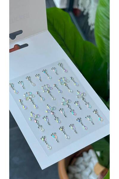 EDELFU Telefon Kamera Stickerı Taşlı Gösterişli Kabartmalı Minik Yapışkanlı S...