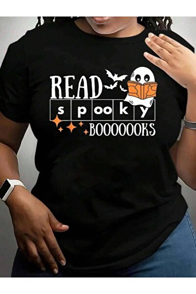 9JY Ghost Halloween Black Graphic T Shirts Tee