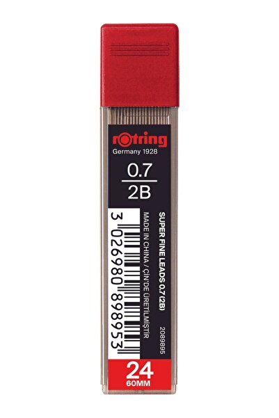 Rotring 3 ADET Super Polimer Kalem Ucu 0,7 mm 2B 24 Adet Kırmızı Renkli Kırta...