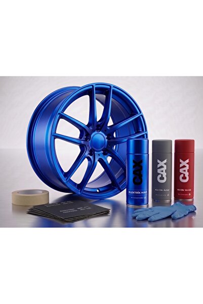 caxcolors ELEKTRİK MAVİ Jant Sprey Boya Seti - Akrilik Boya + Astar + Vernik ...