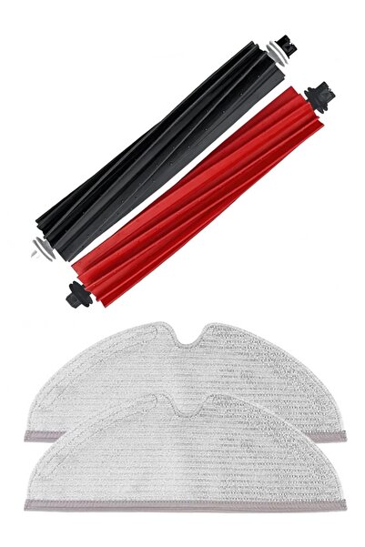 Rovexa 1 Main Brush and 2 Mop Fiber Mops Compatible with Roborock Q8 & Q8 Max