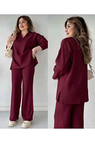 banessa Women s Knit Set Polo Neck Sweater and Pants