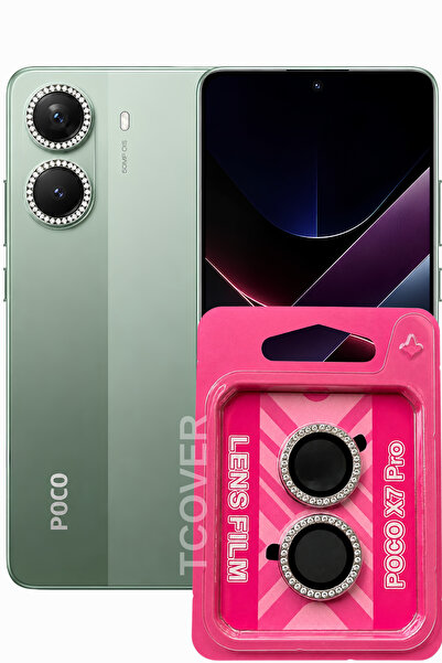 tcover POCO X7 Pro Uyumlu Premium Taşlı Kamera Lens Koruyucu Şık Tasarım, Çiz...
