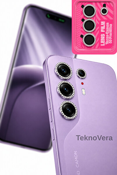 teknovera Tecno Camon 50 Ultra Uyumlu Taşlı Kamera Lens Koruyucu – Şık ve Zar...