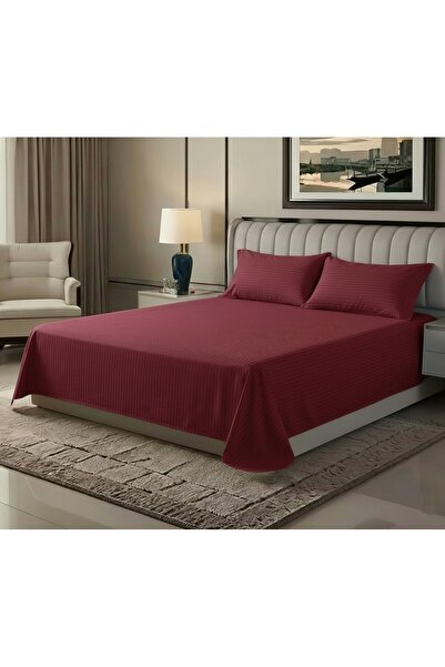 MAXQON ® Flat Bed Sheet Set – 1 Flat Sheet with 2 Pillow cases – (For All Mat...