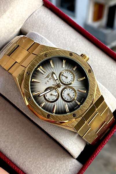 FERRO Men's wristwatch steel band 2 years warranty waterproof boxed