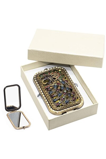 Generic Warmtree Vintage Makeup Mirror Metal Portable Foldable Mirror Peacock...