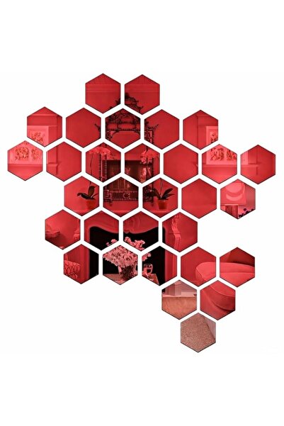 Generic Wall1ders 31 Hexagon with 10 Butterflies Red (Hexagon Size 10 x 12 cm...